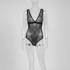 Luxury V-Neck Mesh Bodystocking