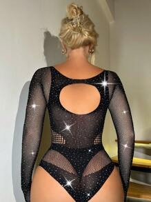 Dazzling Black Long-Sleeve Bodystocking
