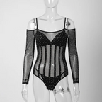 Sexy Off-Shoulder Transparent Bodystocking